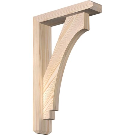 Ekena Millwork Imperial Craftsman Smooth Bracket w/ Offset Brace, Douglas Fir, 3 1/2"W x 14"D x 22"H BKT0402X14X22IMP04SDF